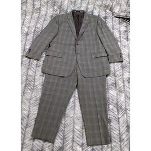 Jos A Bank Reserve Tailored Suit USA 50R Marzotto Italy Super 120s Pants 42 X 28